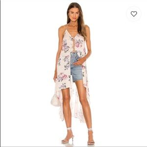 LPA Floral Halter Tunic in Cream and Pink